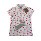 Joules polo shirt 7-8 years white with pink polka dots and rabbit patch