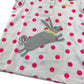 Joules polo shirt 7-8 years white with pink polka dots and rabbit patch