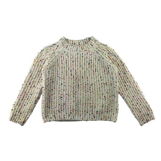 M&S jumper 11-12 years white multicolour spotted knitted pullover