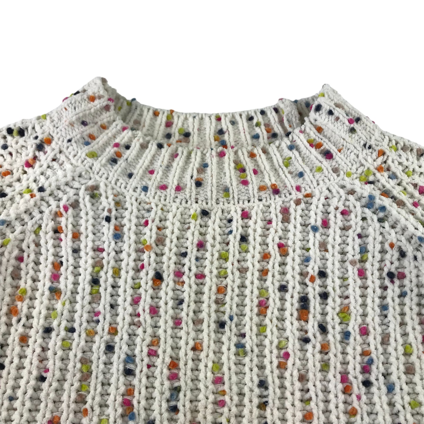 M&S jumper 11-12 years white multicolour spotted knitted pullover