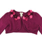 Monsoon cardigan 5-6 years dark fuchsia pink with floral detailing around neckline cropped