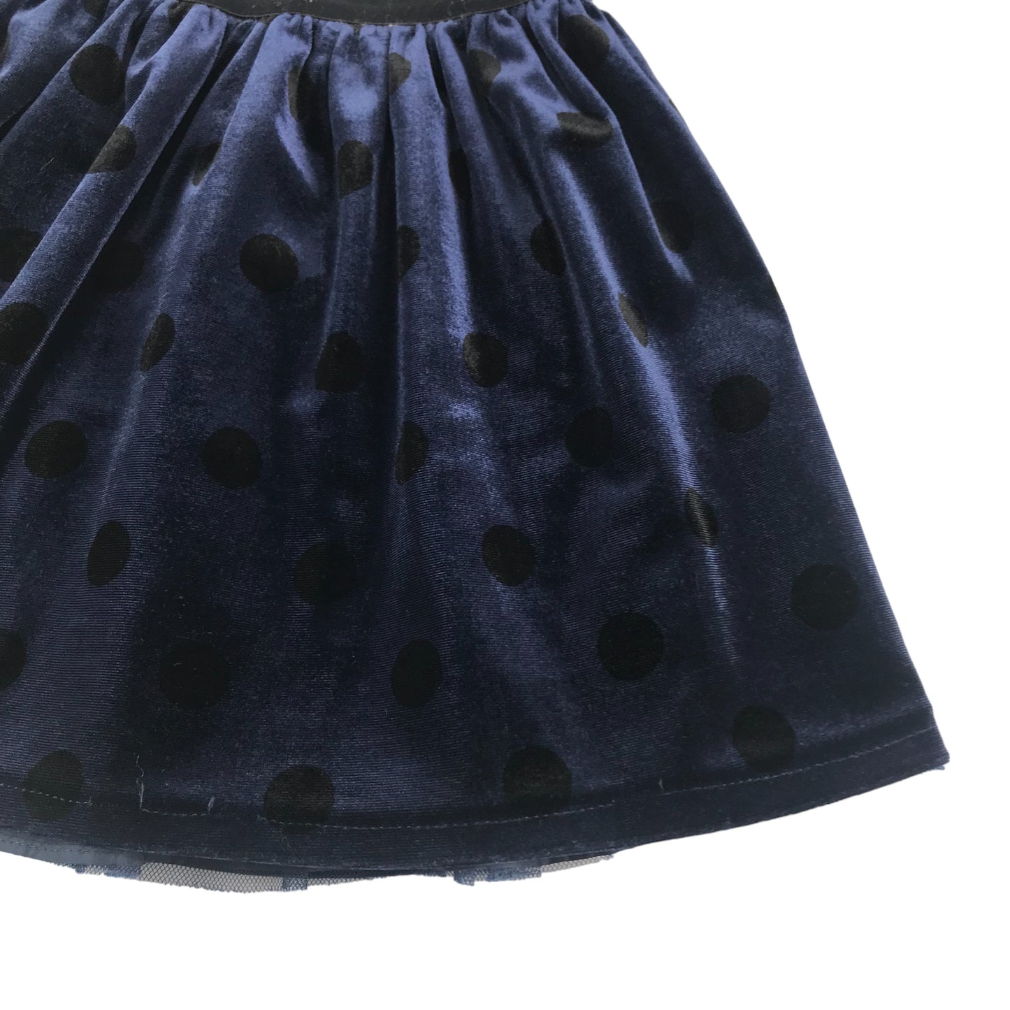 John Lewis Skirt Age 5 Navy Blue Pleated Velvet