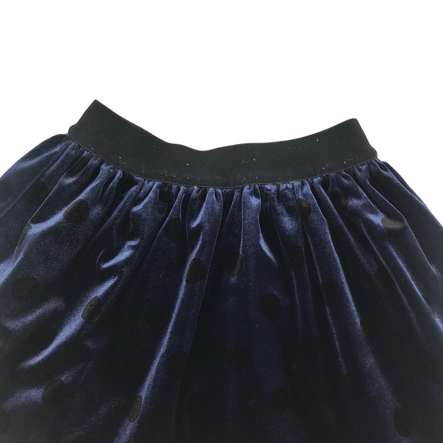 John Lewis Skirt Age 5 Navy Blue Pleated Velvet