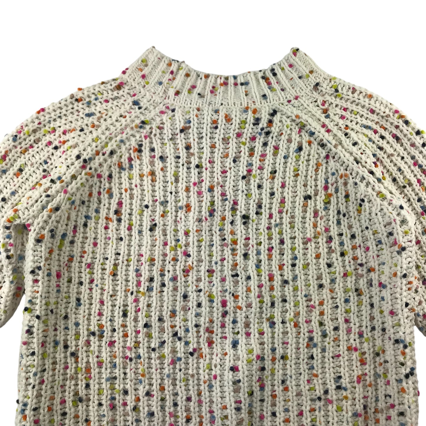 M&S jumper 11-12 years white multicolour spotted knitted pullover