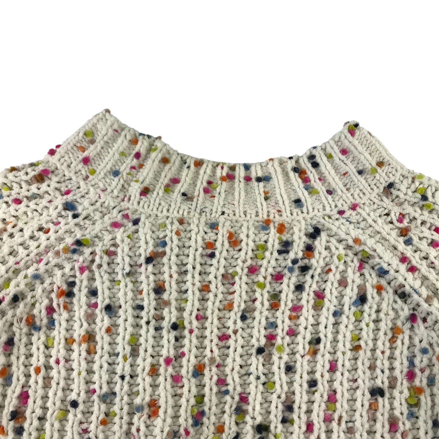 M&S jumper 11-12 years white multicolour spotted knitted pullover