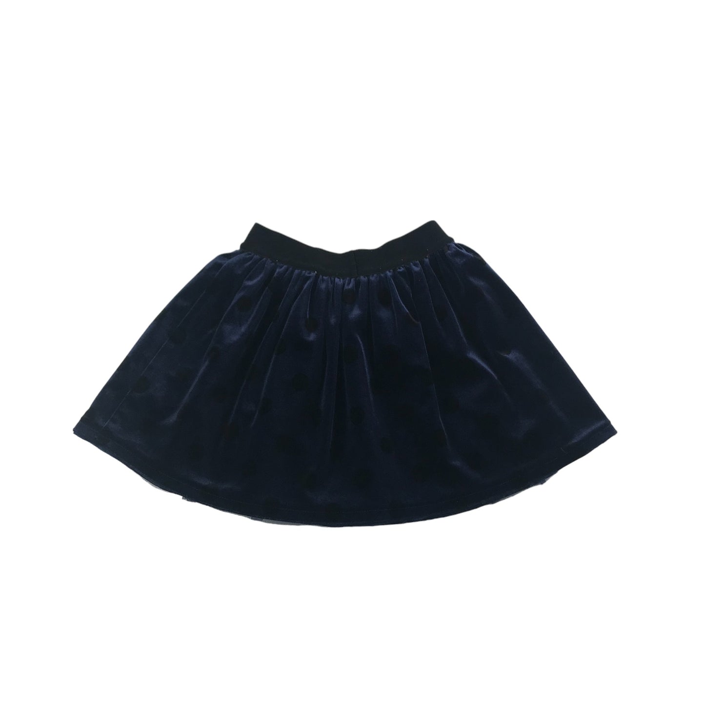 John Lewis Skirt Age 5 Navy Blue Pleated Velvet