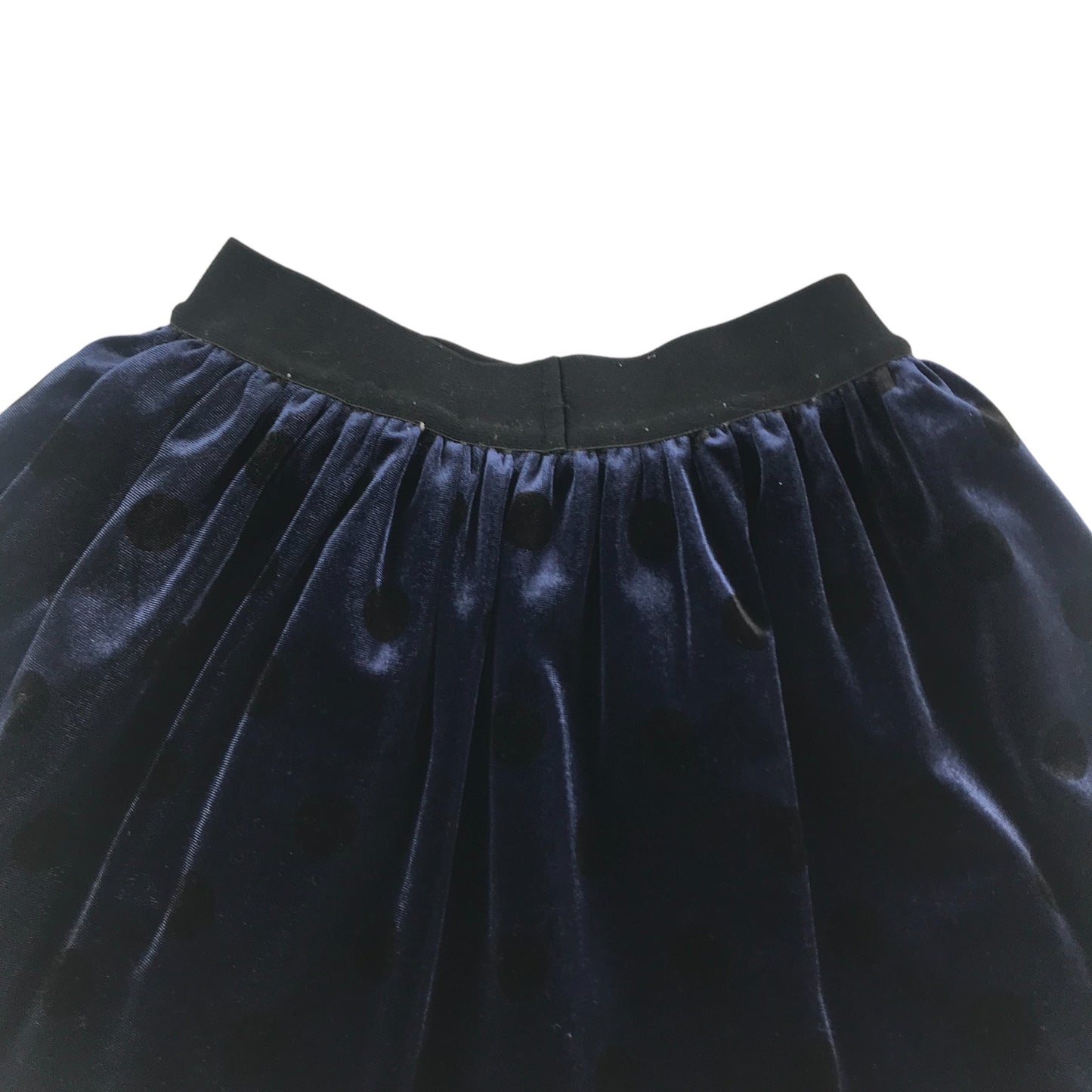 John Lewis Skirt Age 5 Navy Blue Pleated Velvet