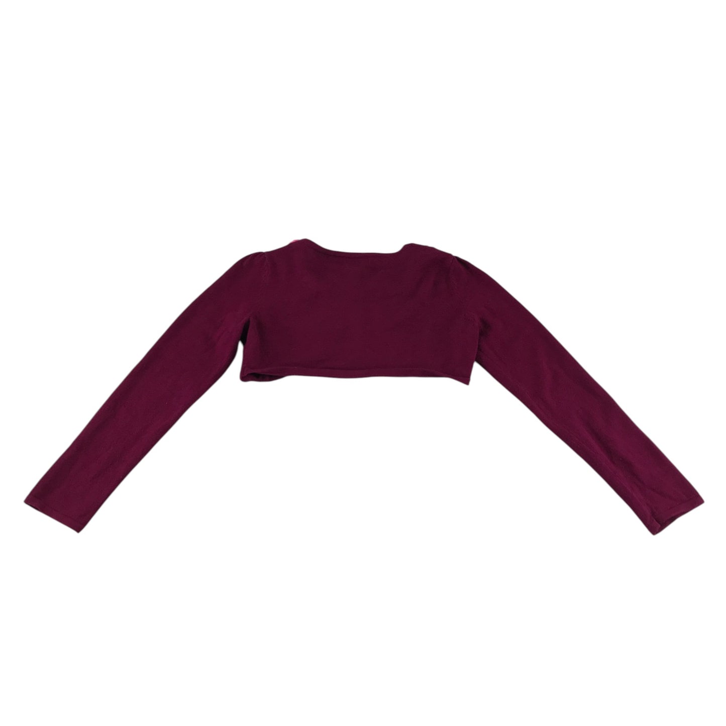 Monsoon cardigan 5-6 years dark fuchsia pink with floral detailing around neckline cropped