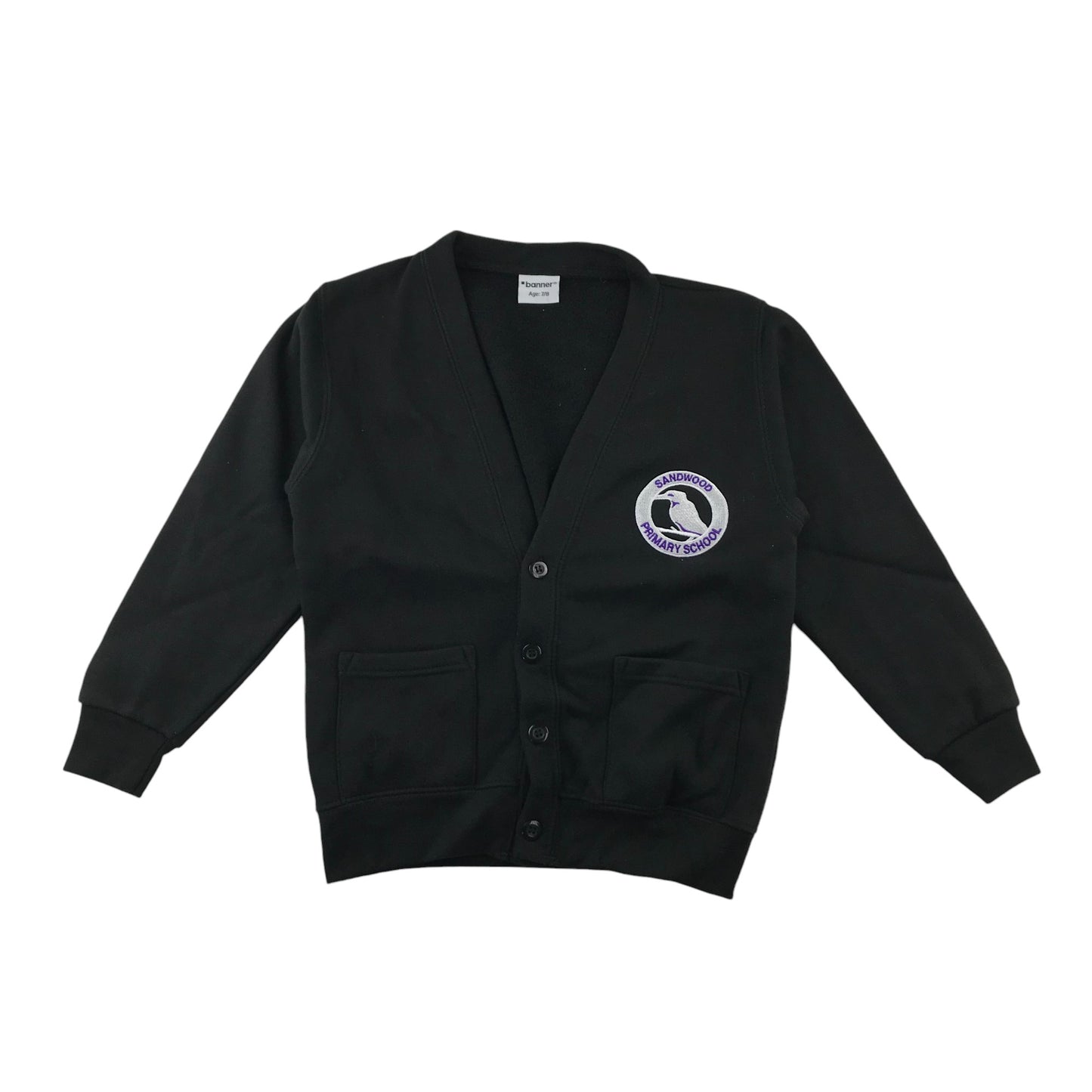 *Sandwood Primary black jersey cardigan