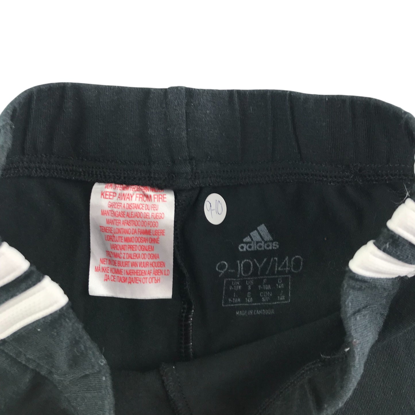 Adidas leggings 9-10 years black with three stripes