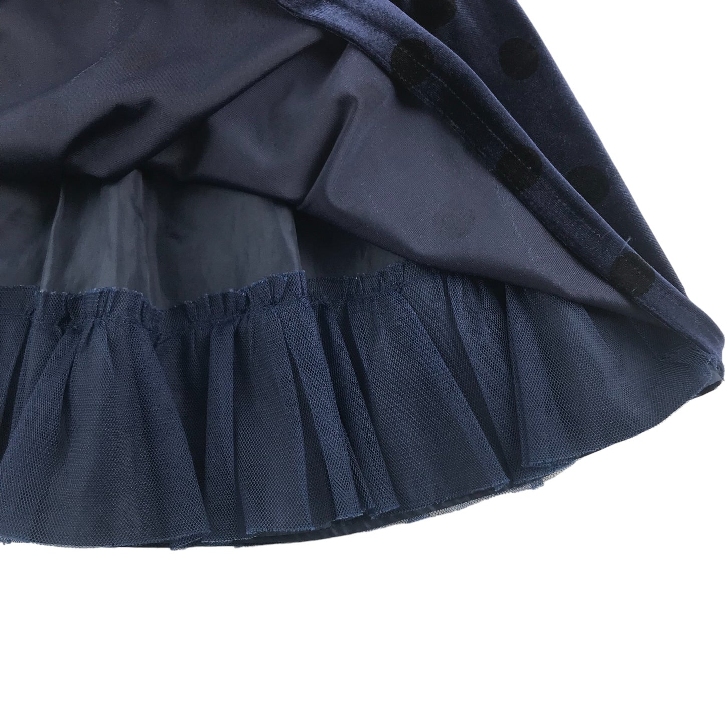 John Lewis Skirt Age 5 Navy Blue Pleated Velvet