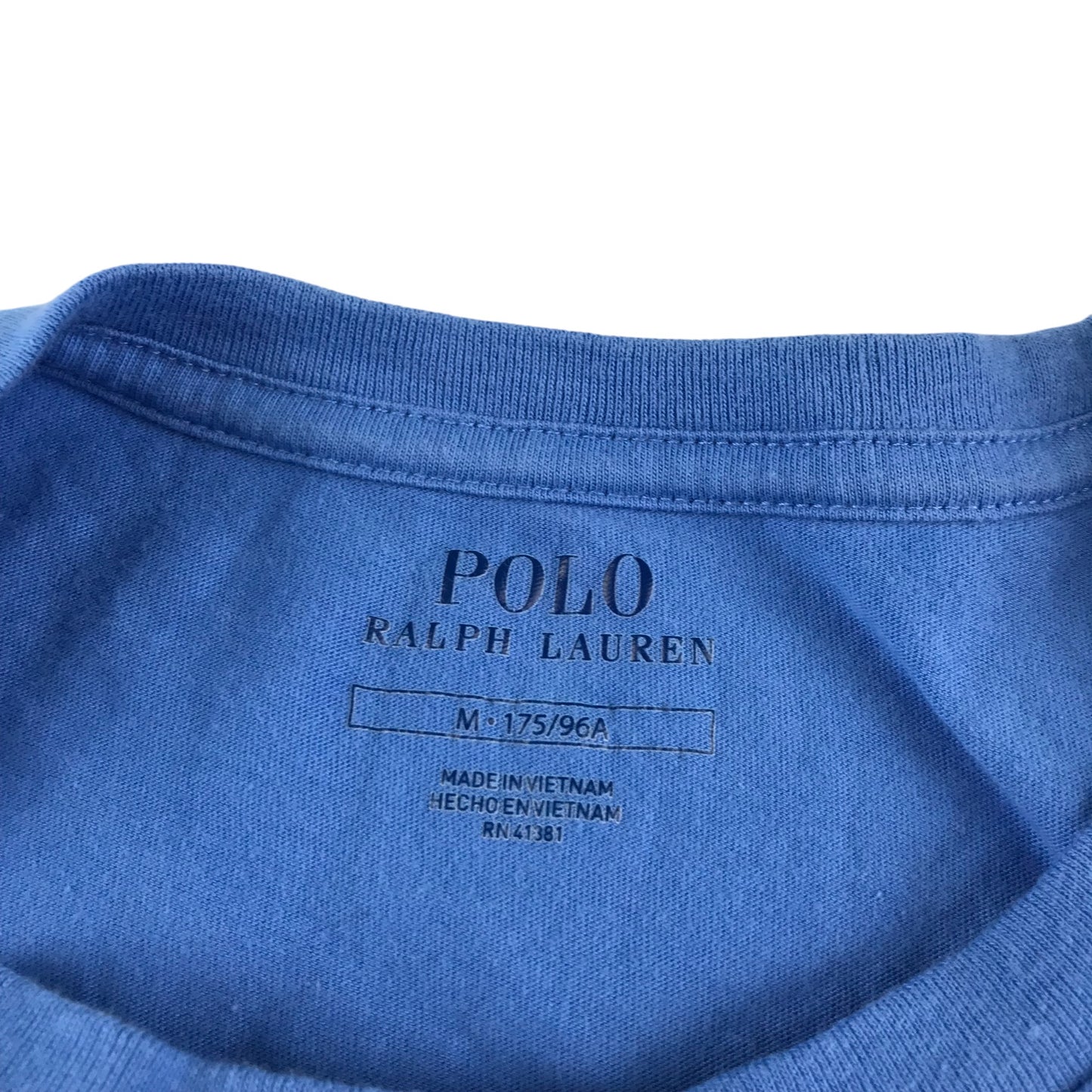 Ralph Lauren t-shirt adult size M blue slim fit short sleeve cotton