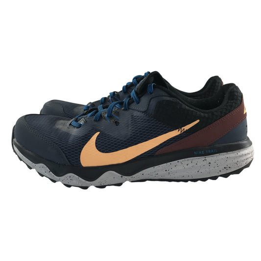Nike trail running trainers shoe size UK 10 navy breathable upper and white outer sole
