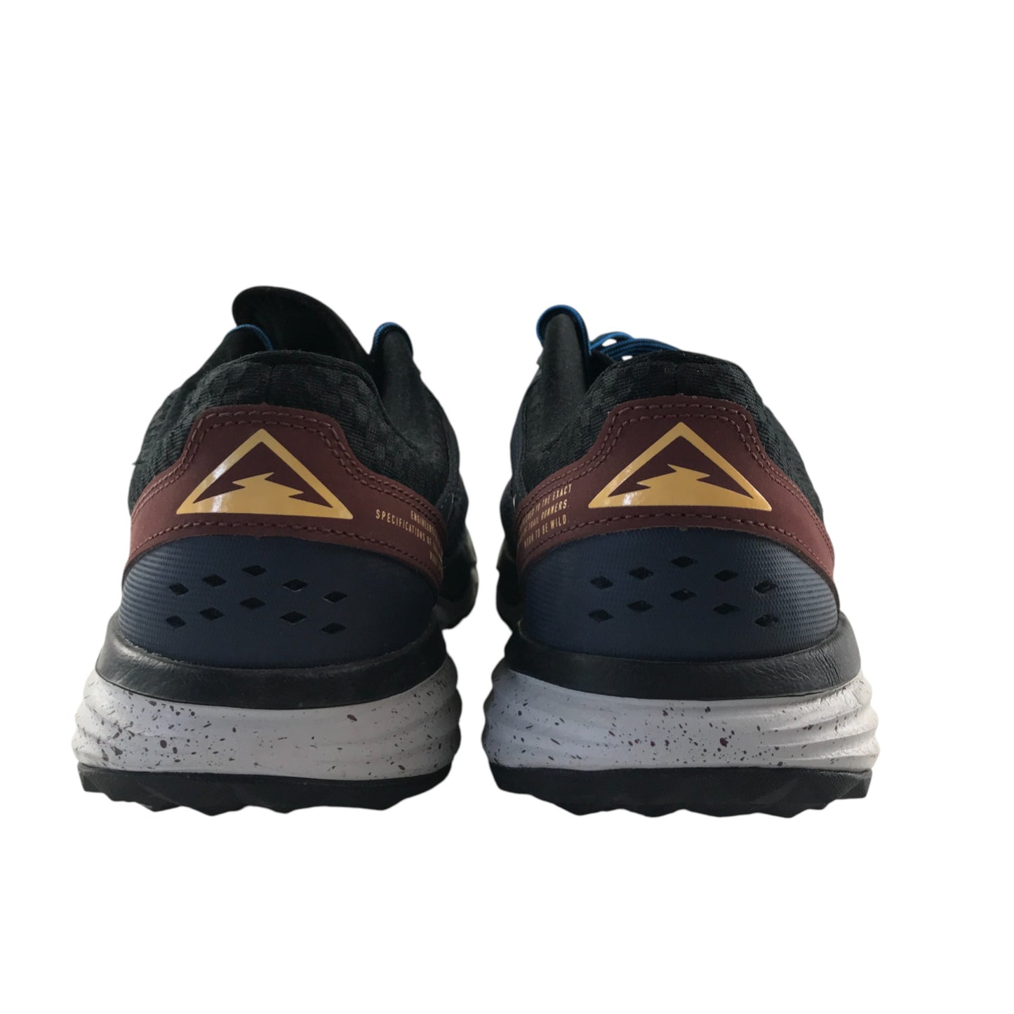 Nike trail running trainers shoe size UK 10 navy breathable upper and white outer sole