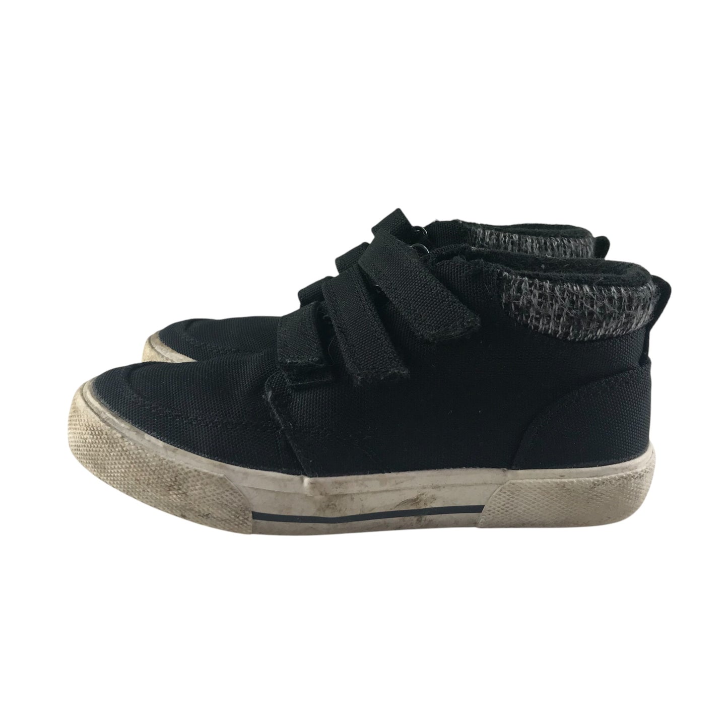 M&S shoes shoe size 13 junior black high tops with hook and loop straps