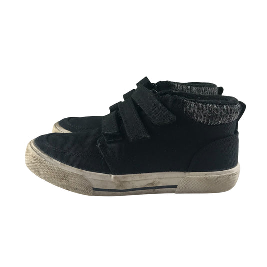 M&S shoes shoe size 13 junior black high tops with hook and loop straps