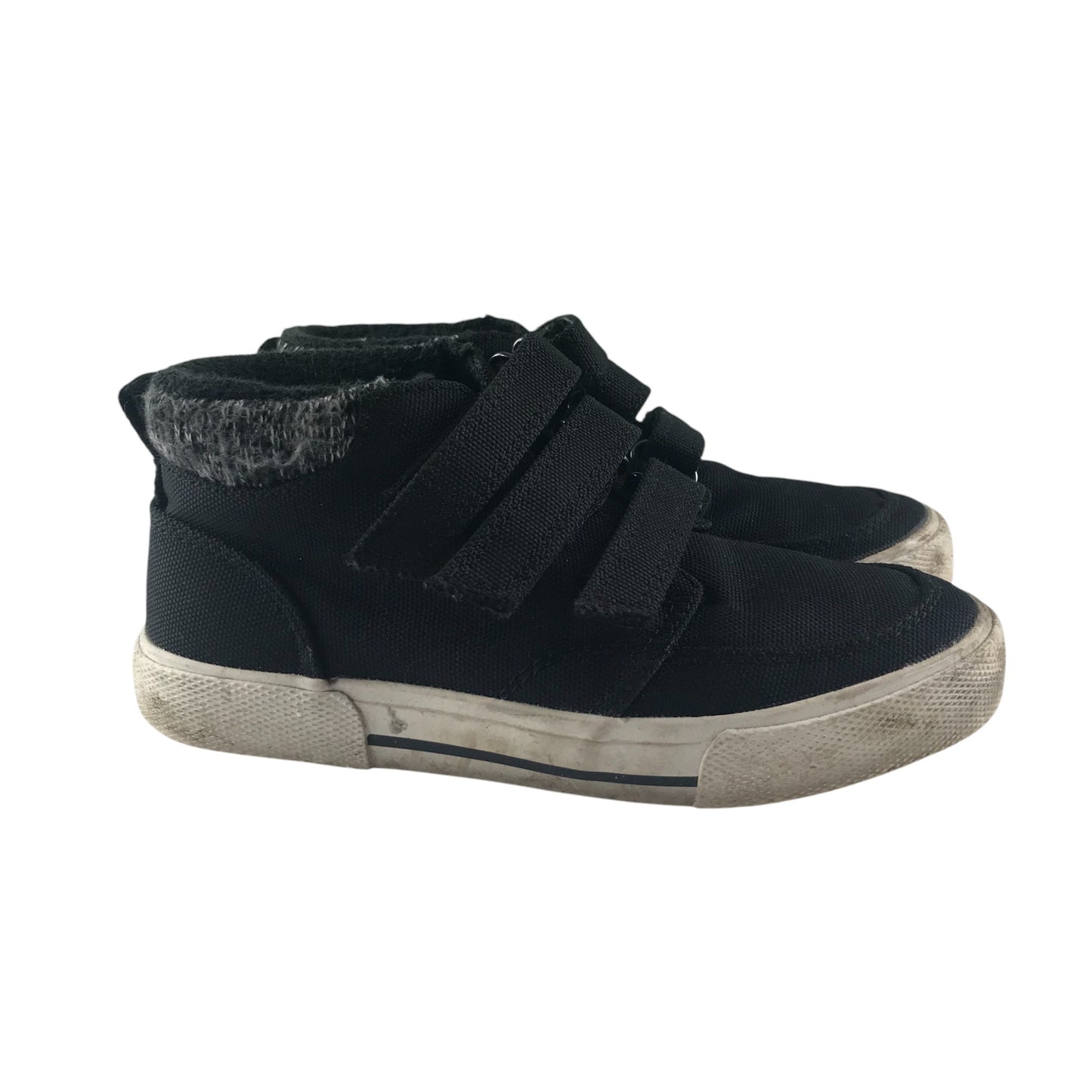 M&S shoes shoe size 13 junior black high tops with hook and loop straps