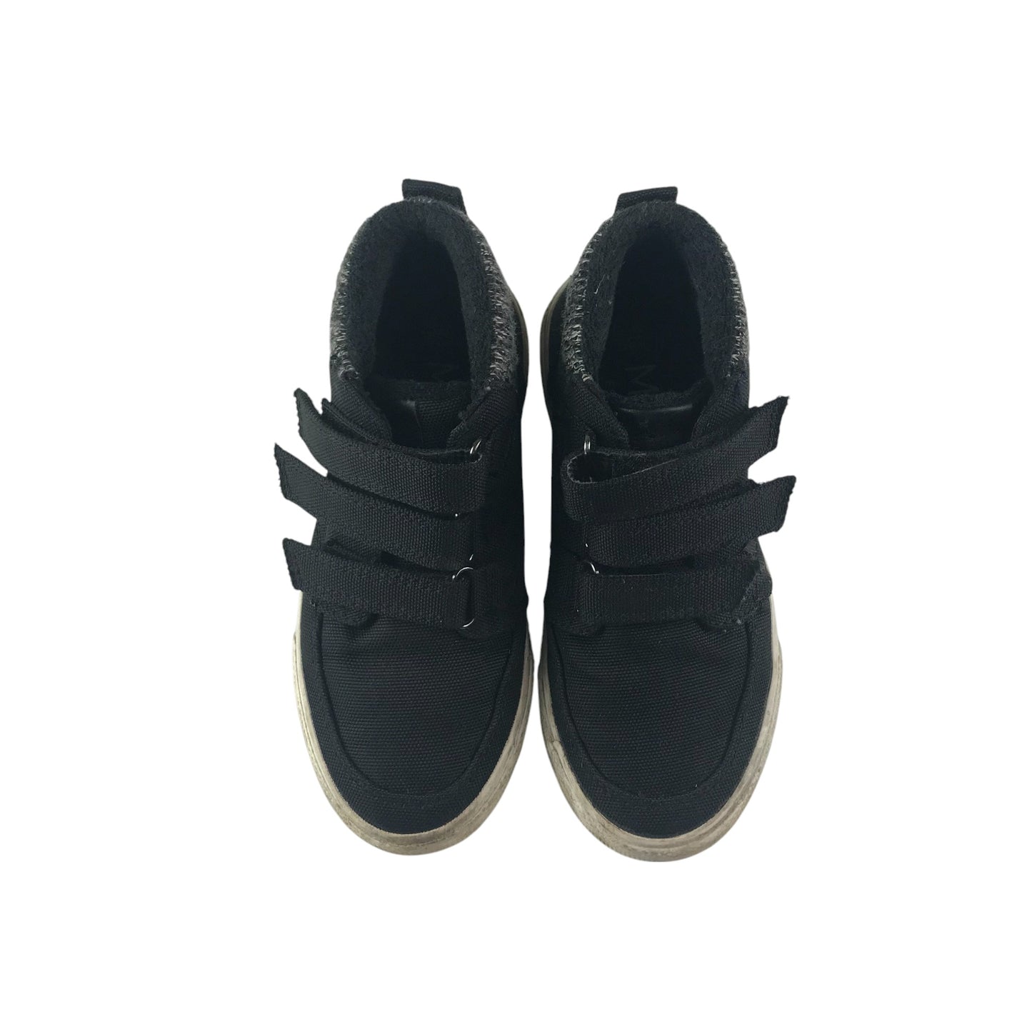 M&S shoes shoe size 13 junior black high tops with hook and loop straps