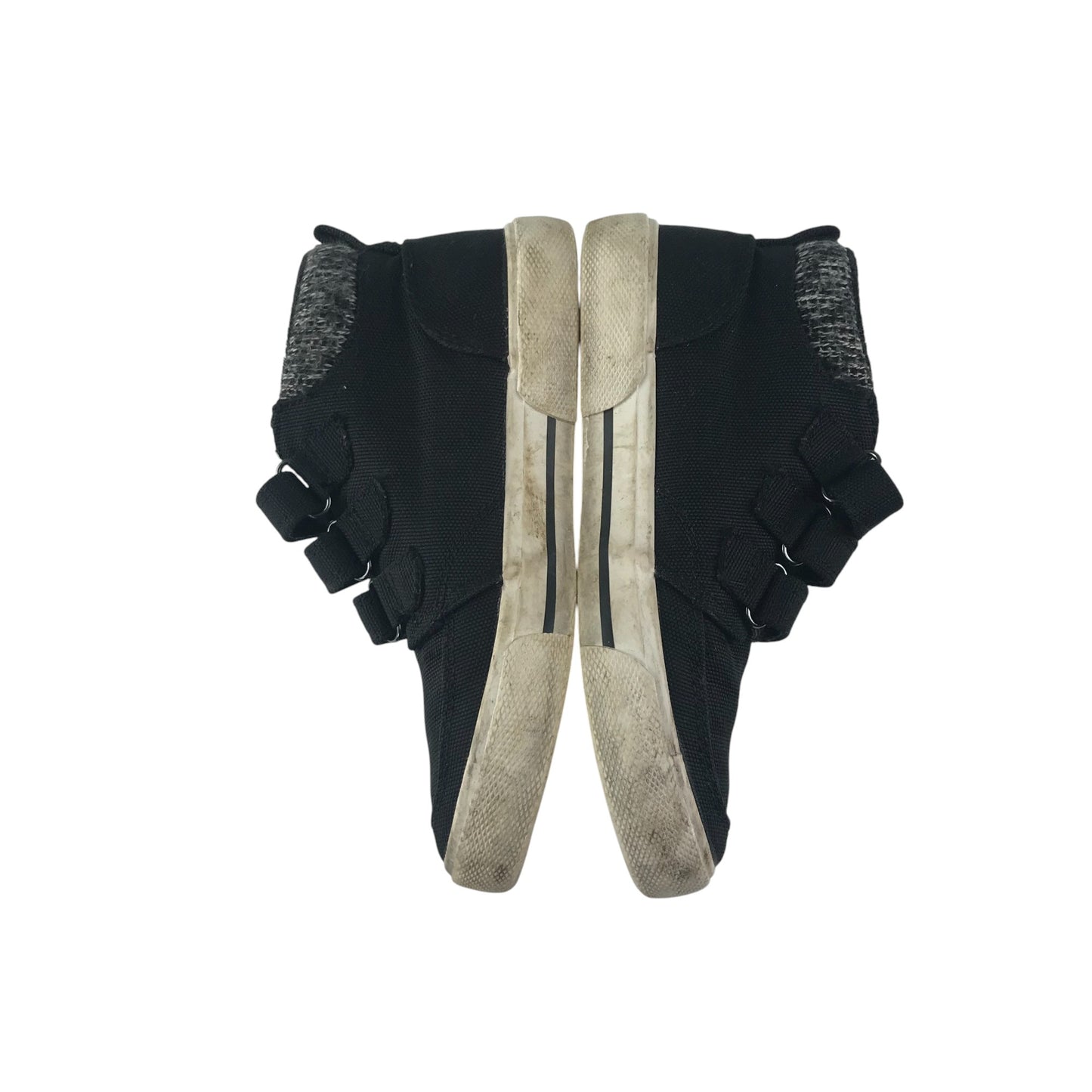 M&S shoes shoe size 13 junior black high tops with hook and loop straps