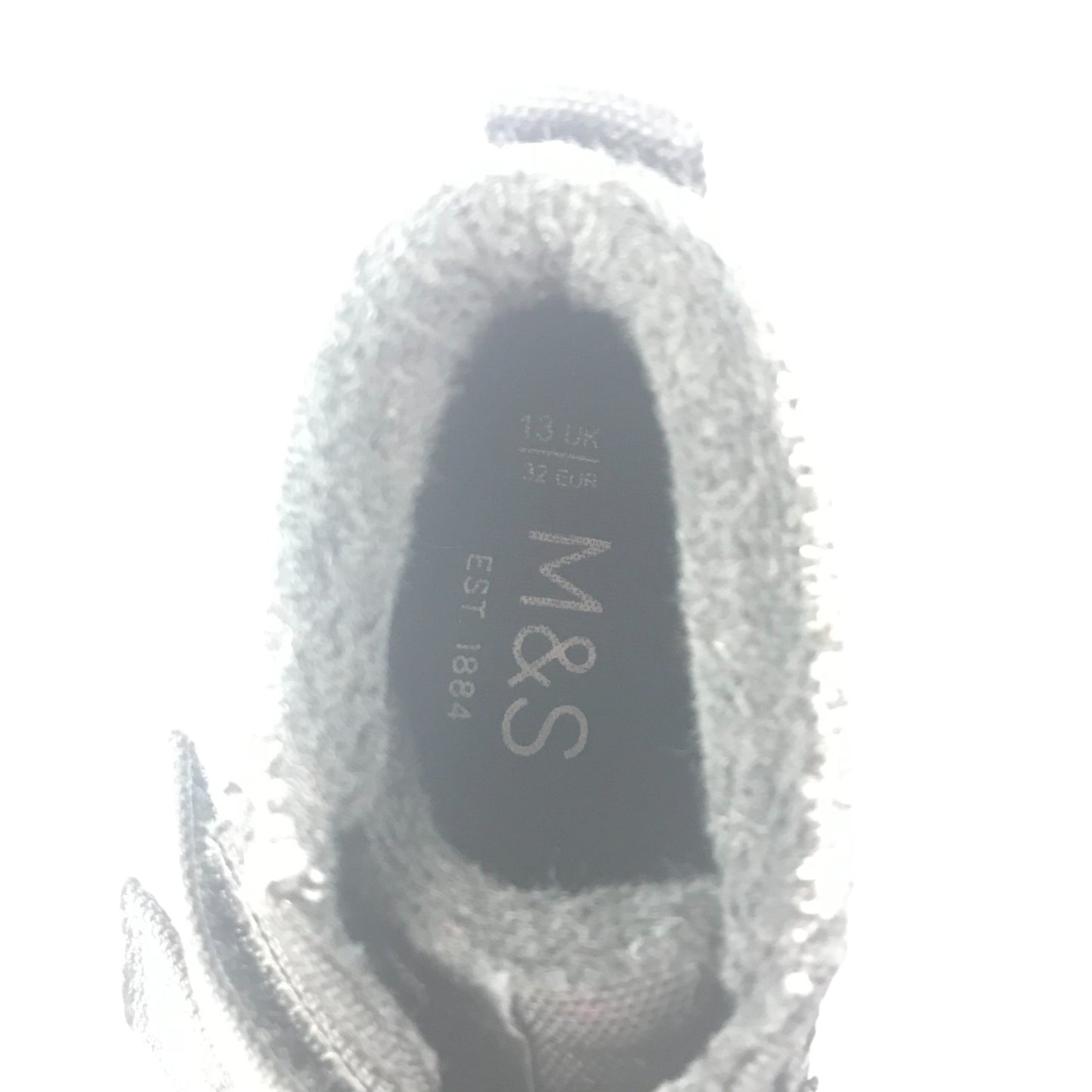 M&S shoes shoe size 13 junior black high tops with hook and loop straps