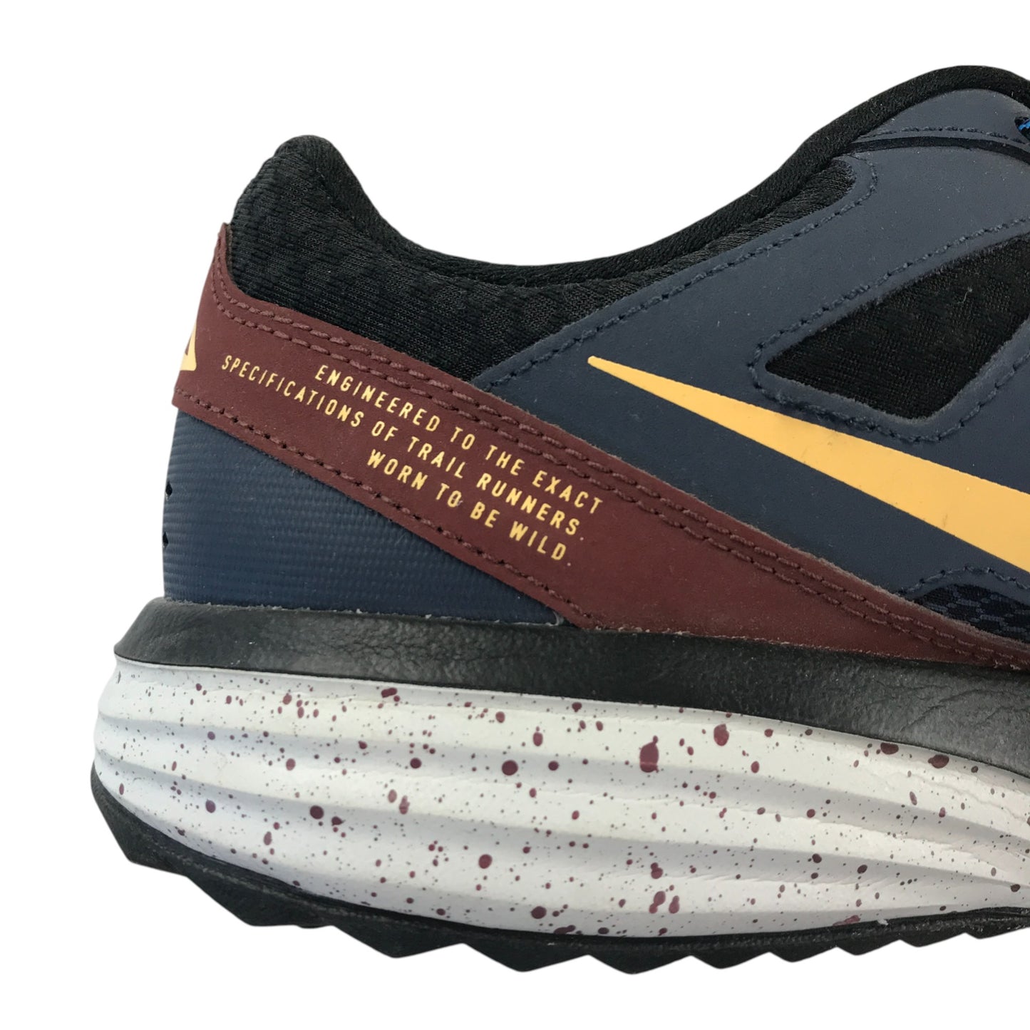 Nike trail running trainers shoe size UK 10 navy breathable upper and white outer sole