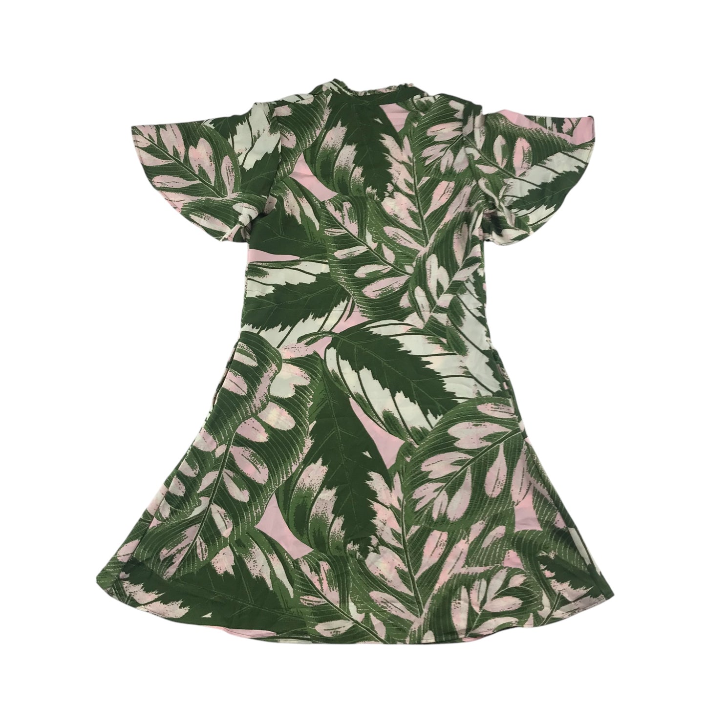 Next dress womens size UK 8 green and pink leafy