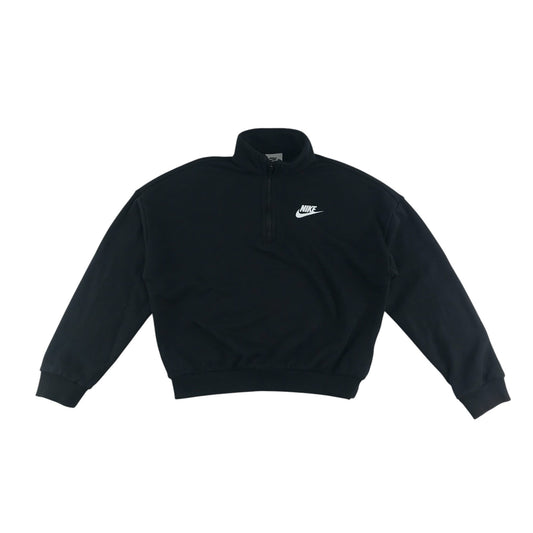 Nike sweater 9-10 years black cropped pullover jersey with quarter zipper