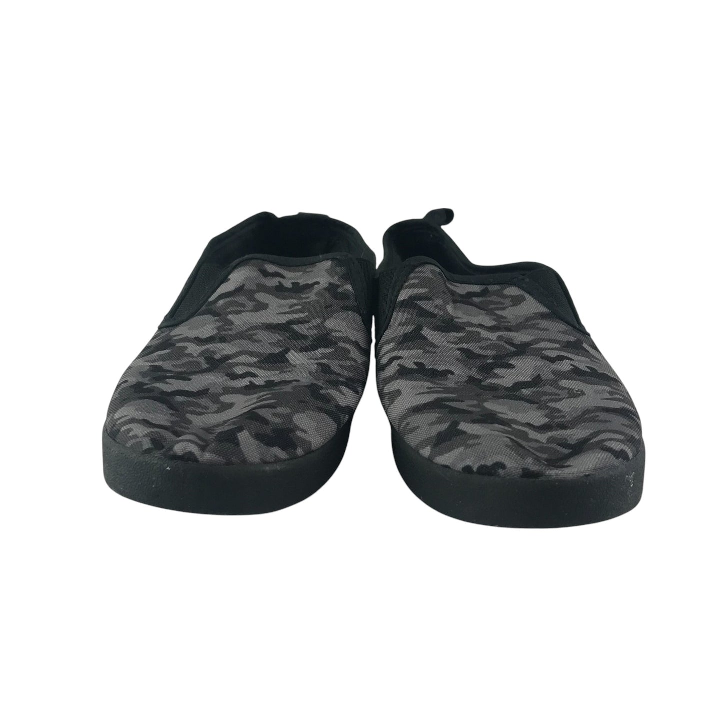 Grey and black plimsolls shoe size UK 1 camouflage pattern