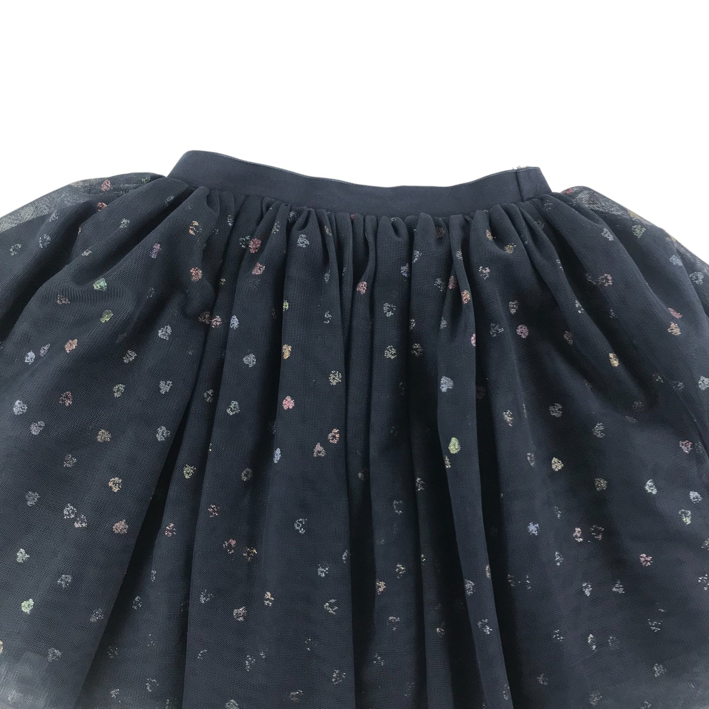 H&M Skirt Age 5 Navy Mesh Layer Love Hearts