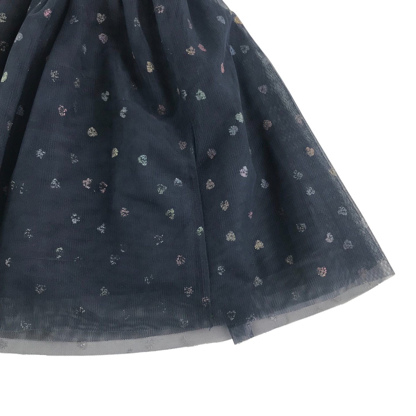 H&M Skirt Age 5 Navy Mesh Layer Love Hearts