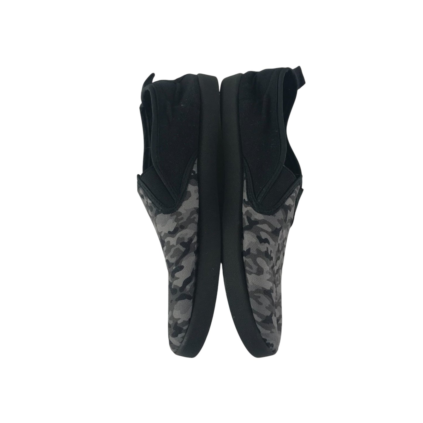 Grey and black plimsolls shoe size UK 1 camouflage pattern