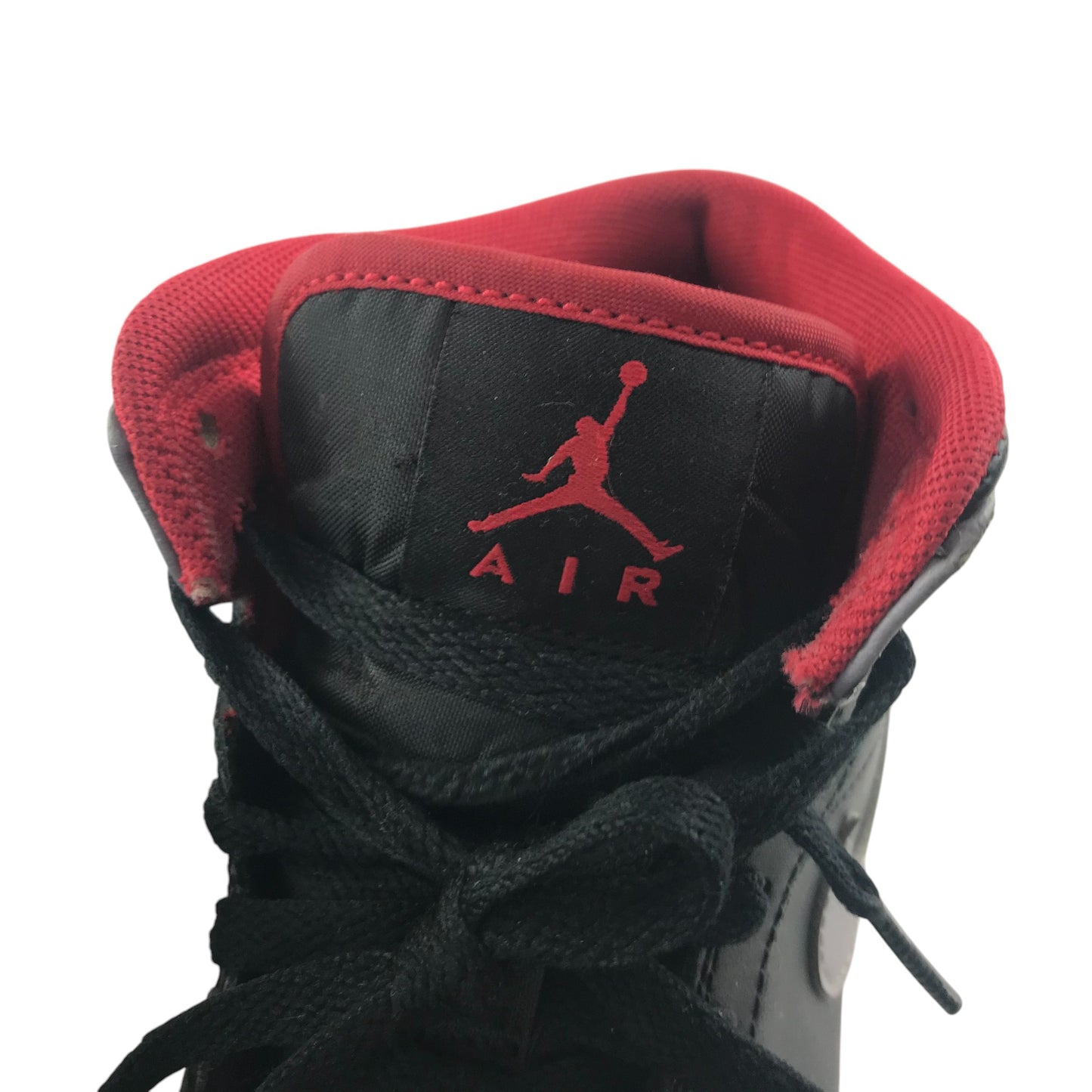 Air Jordan trainers shoe size UK 4.5 black grey and red high tops