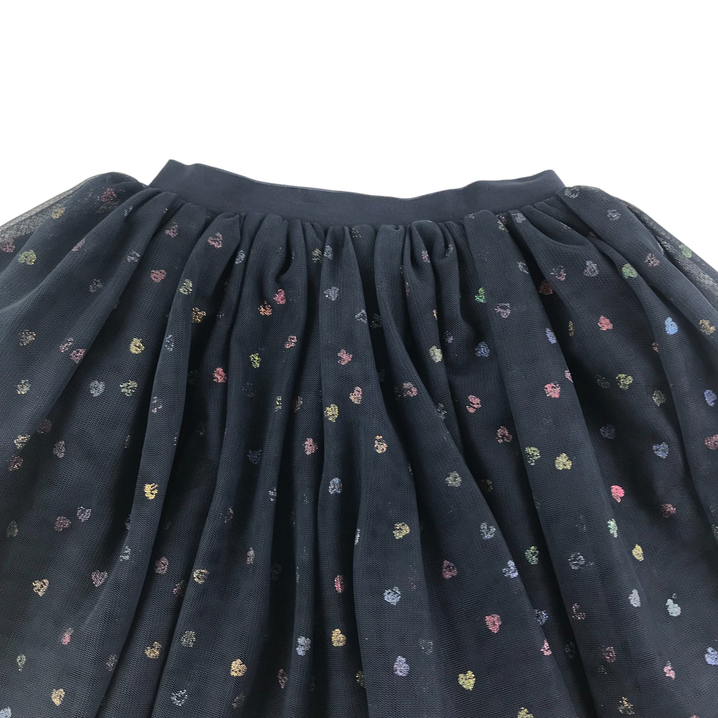 H&M Skirt Age 5 Navy Mesh Layer Love Hearts