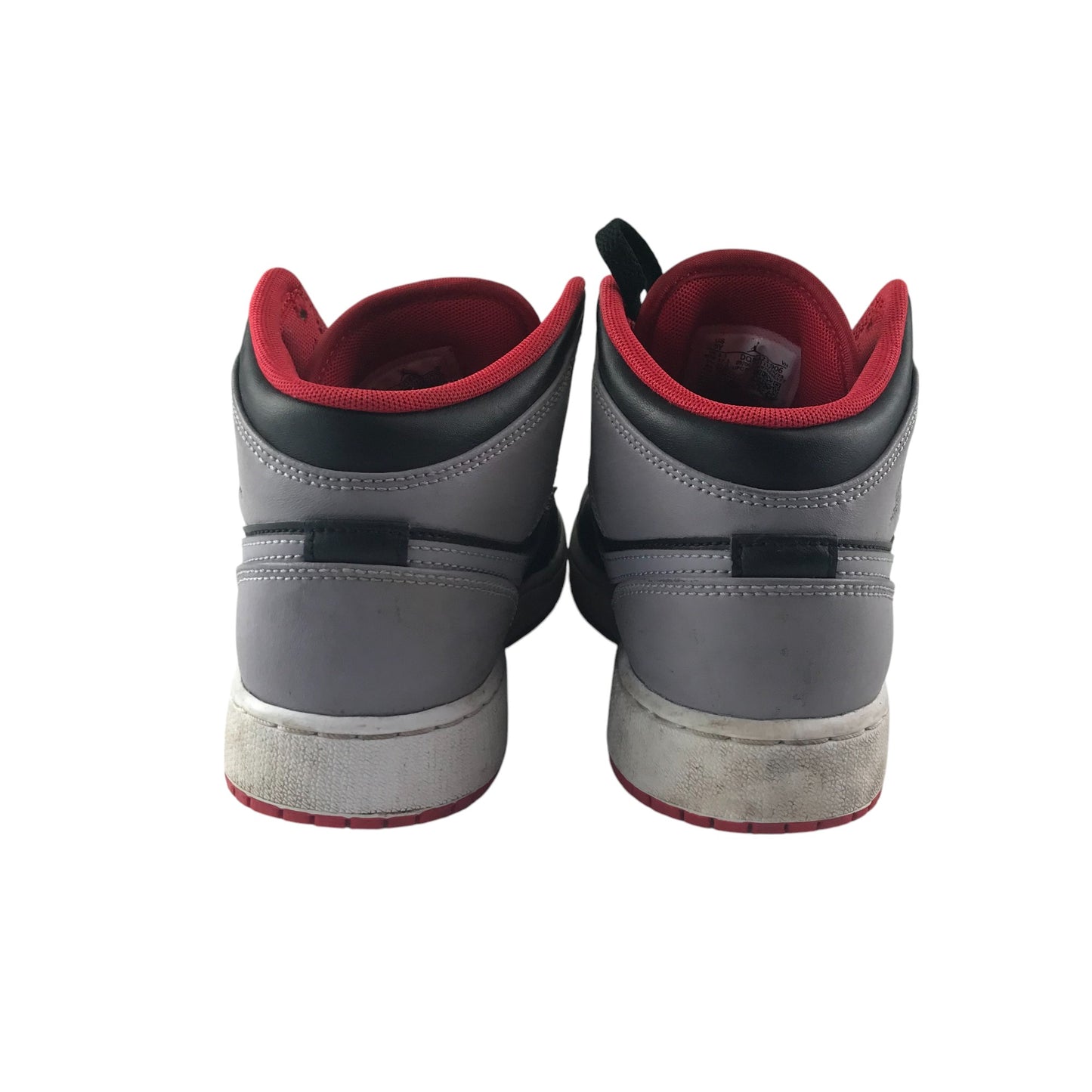 Air Jordan trainers shoe size UK 4.5 black grey and red high tops