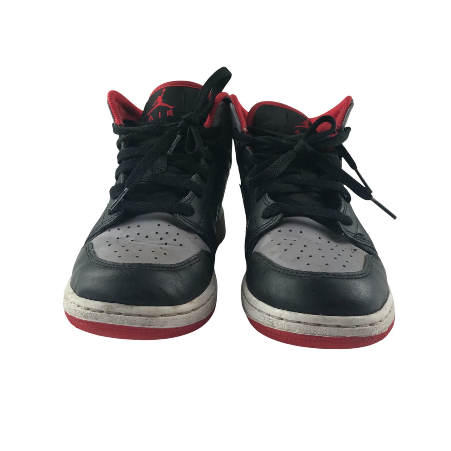 Air Jordan trainers shoe size UK 4.5 black grey and red high tops