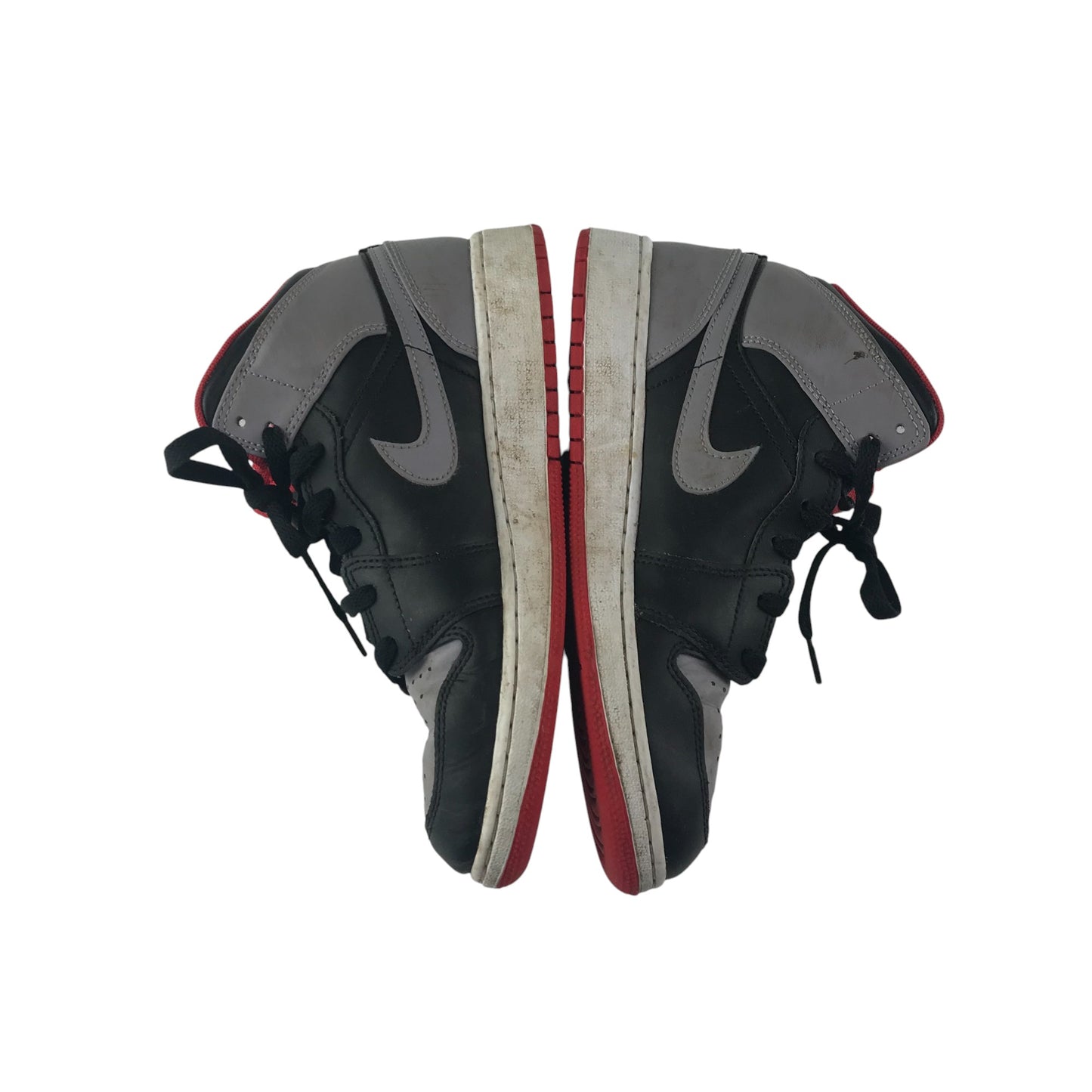 Air Jordan trainers shoe size UK 4.5 black grey and red high tops