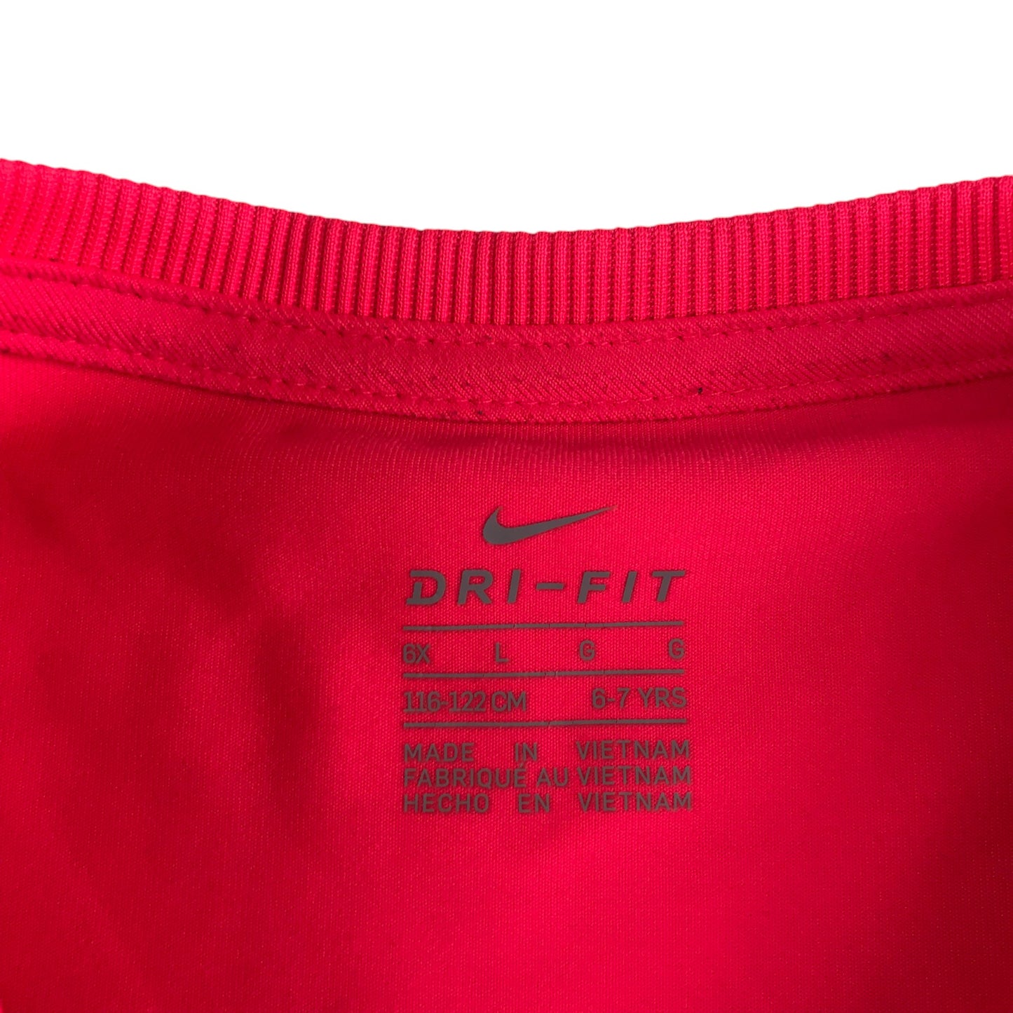 Nike sport top 6-7 years neon pink long sleeve crew neck