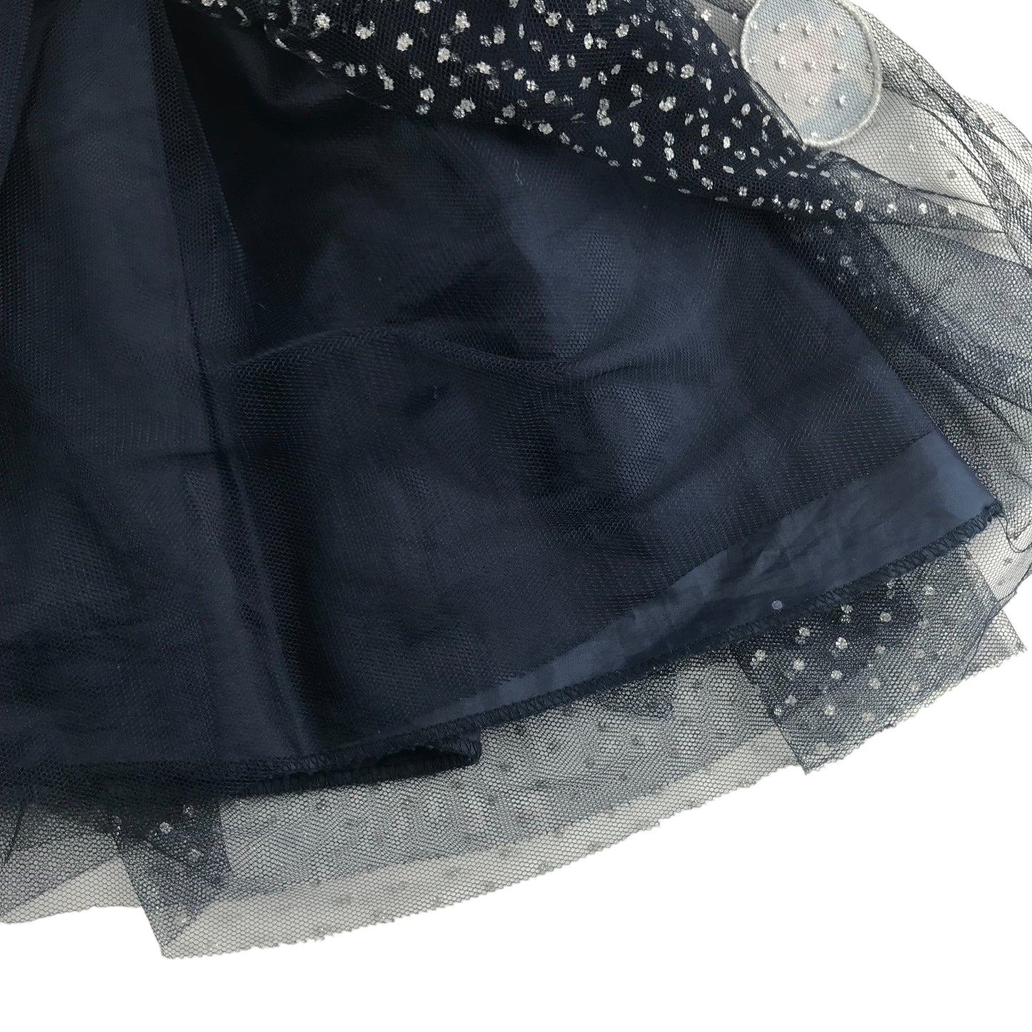 Disney Skirt Navy Blue Frozen Elsa Sparkly Pleated Tulle