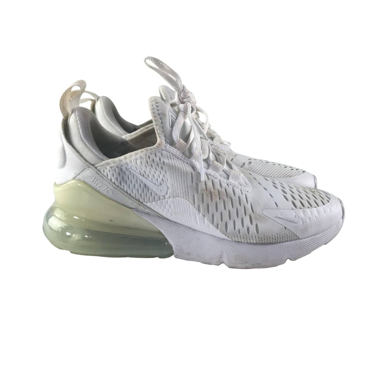 Nike Air 270 trainers shoe size UK 4 white with laces