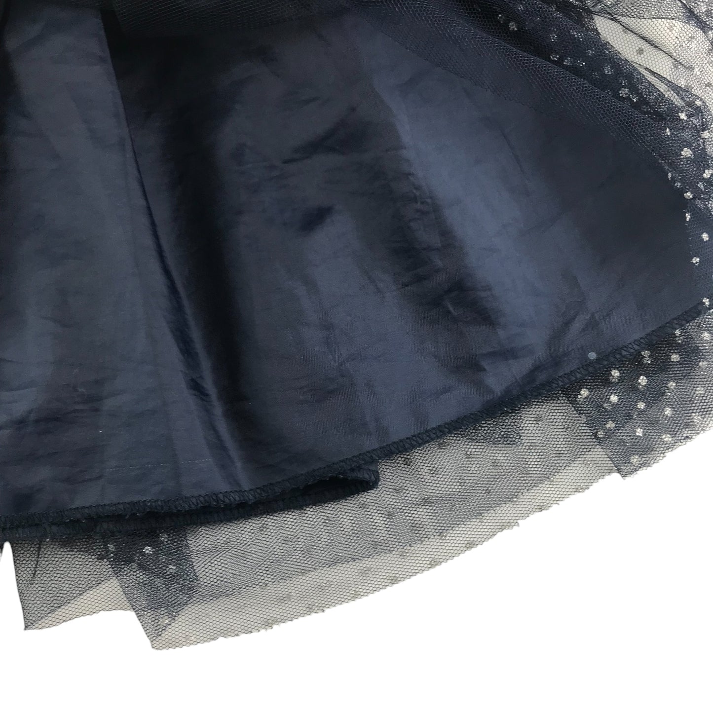 Disney Skirt Navy Blue Frozen Elsa Sparkly Pleated Tulle