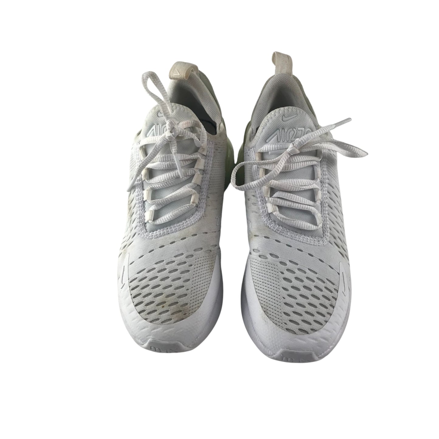 Nike Air 270 trainers shoe size UK 4 white with laces