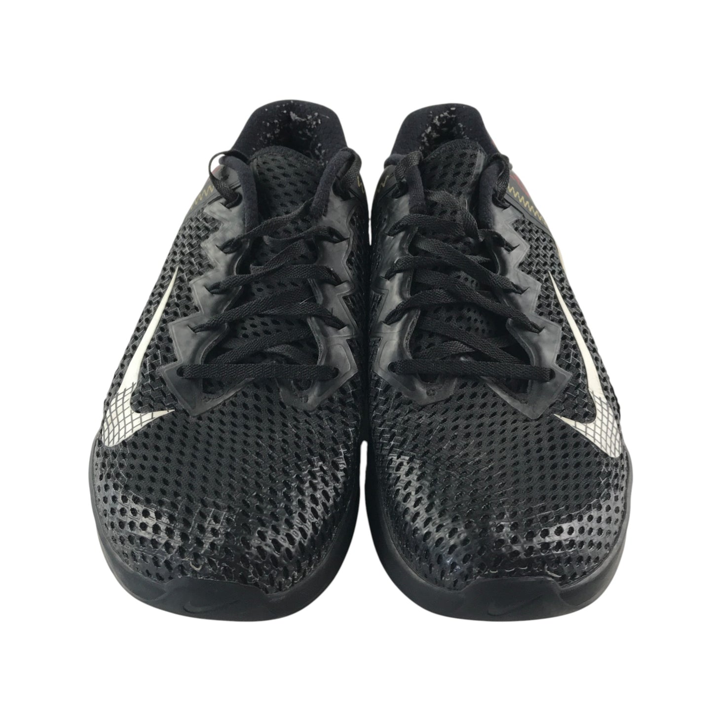 Nike Metcon 6 rs001rb trainers shoe size UK 10.5 black with red graphic design on heel