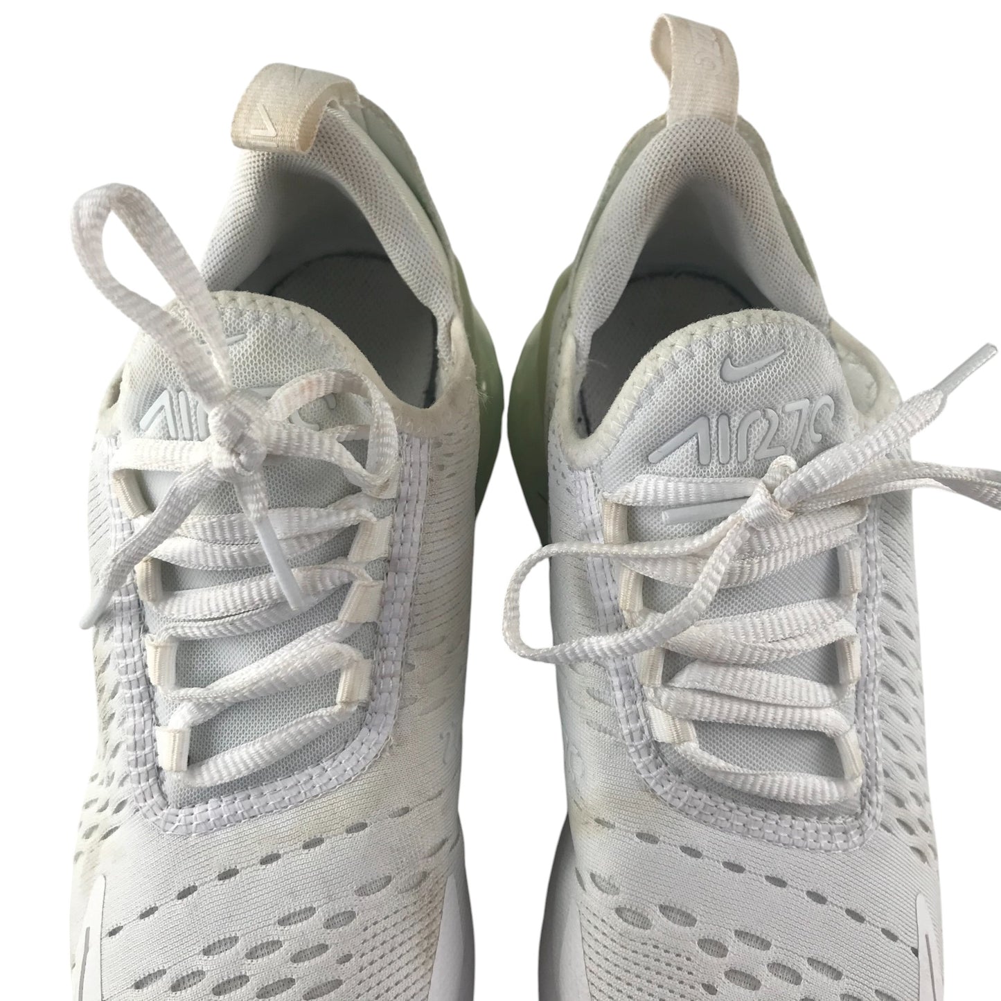 Nike Air 270 trainers shoe size UK 4 white with laces