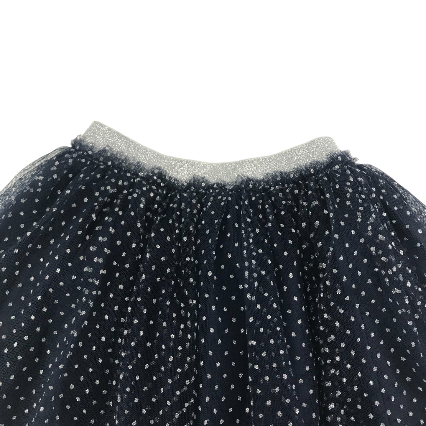 Disney Skirt Navy Blue Frozen Elsa Sparkly Pleated Tulle