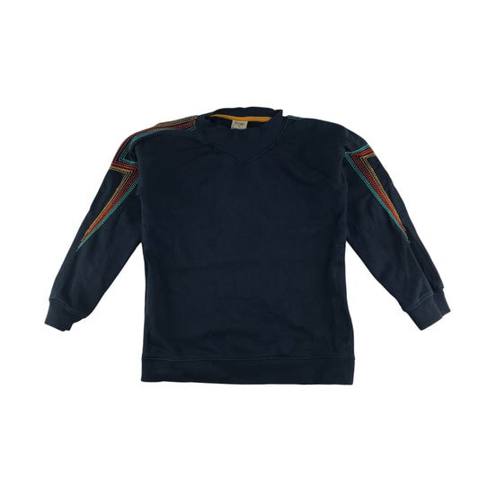 Frugi sweater 9-10 years navy blue lightning sleeves cotton