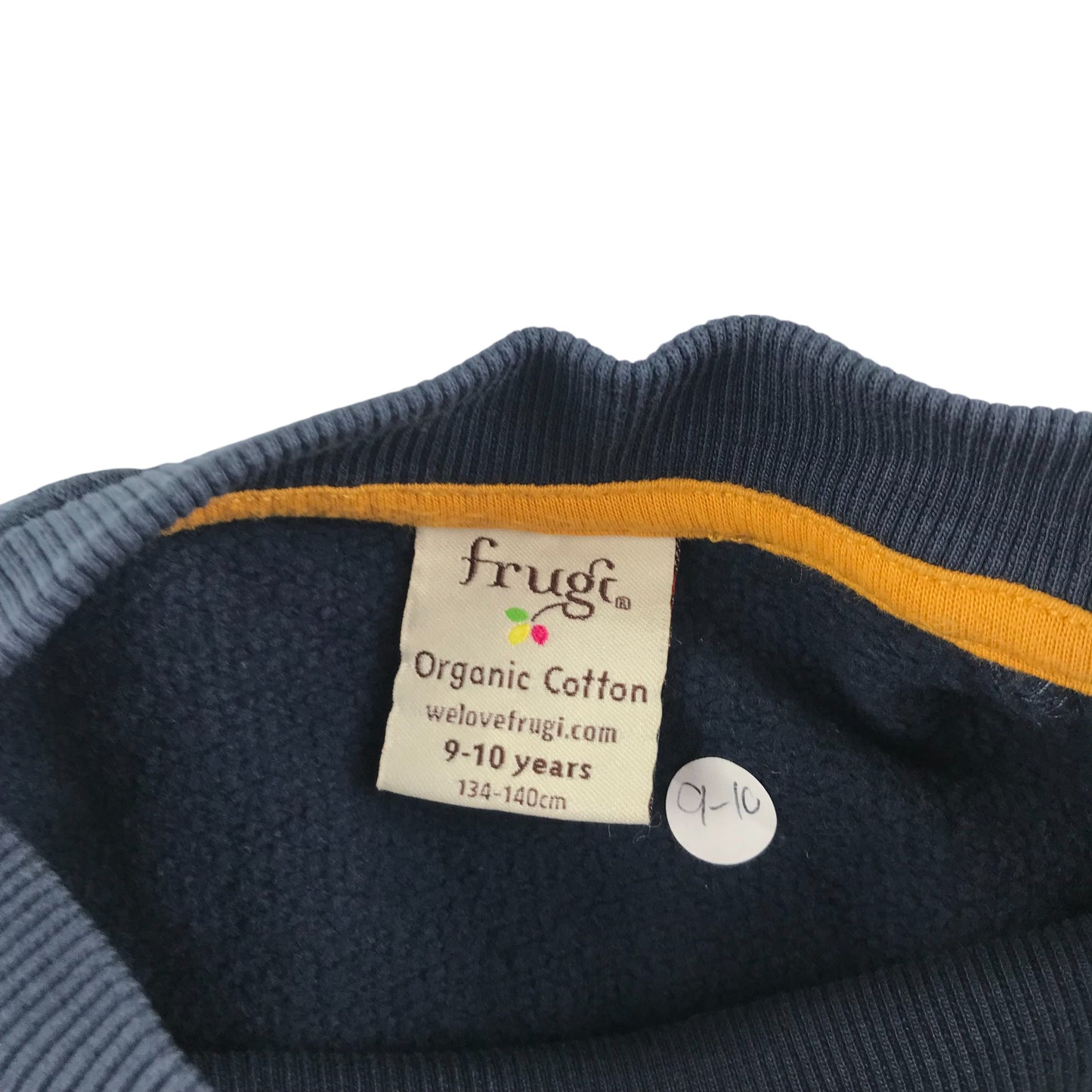 Frugi sweater 9-10 years navy blue lightning sleeves cotton