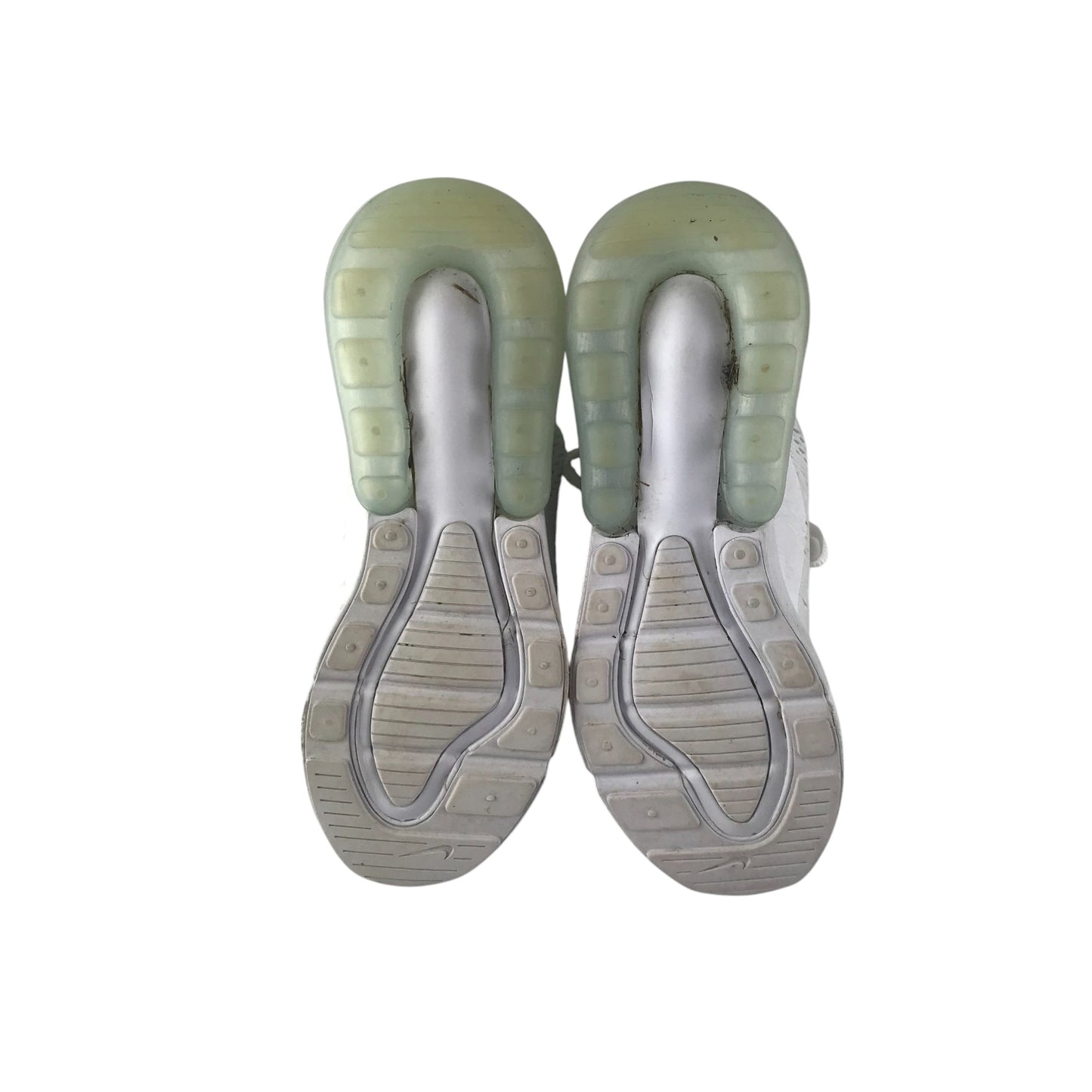 Nike Air 270 trainers shoe size UK 4 white with laces