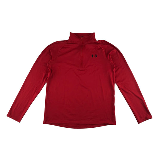 Under Armour sport top adult size S red long sleeve loose fit quarter zipper