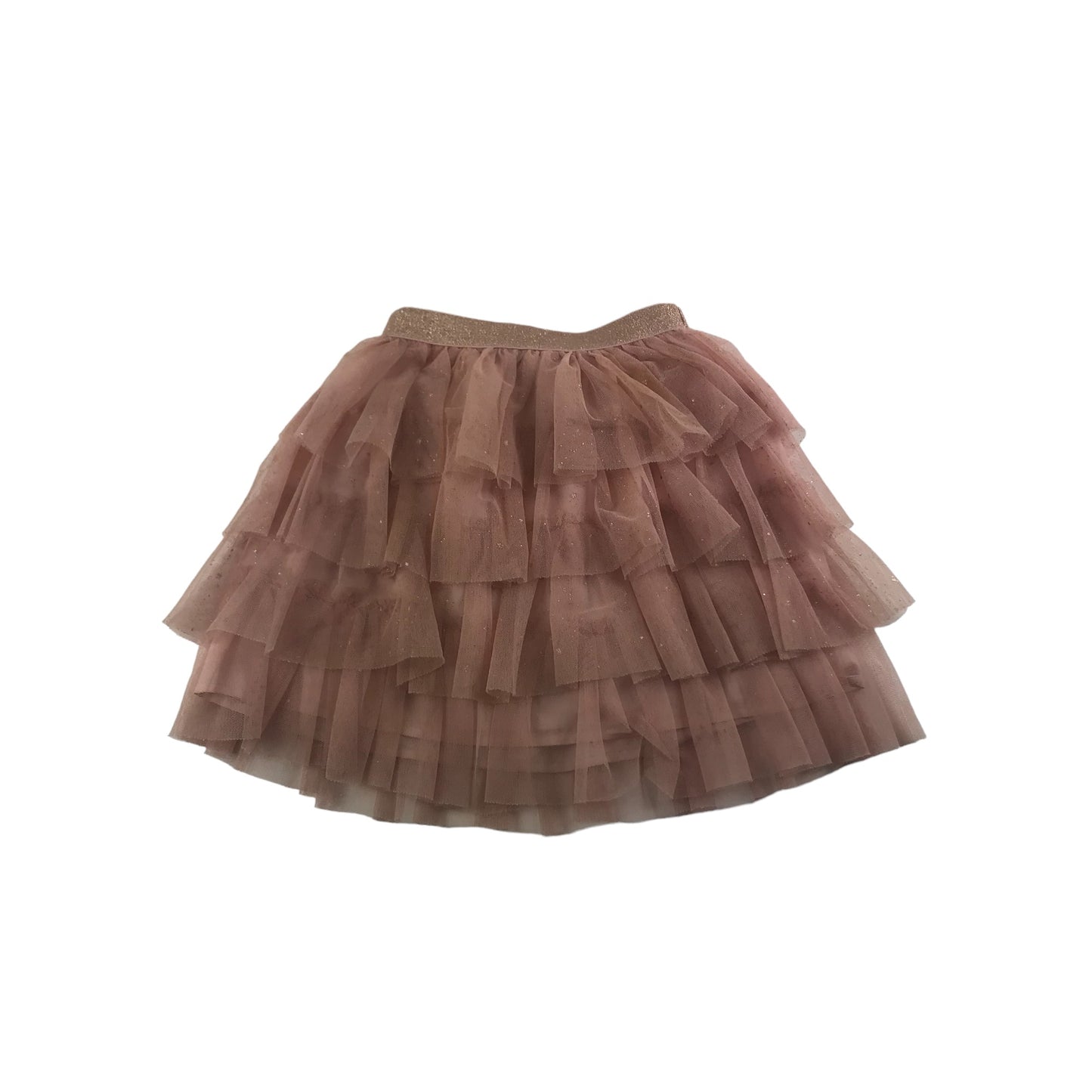 Primark Skirt Age 6 Pink Mesh Tulle Layered Sparkly Dots and Stars