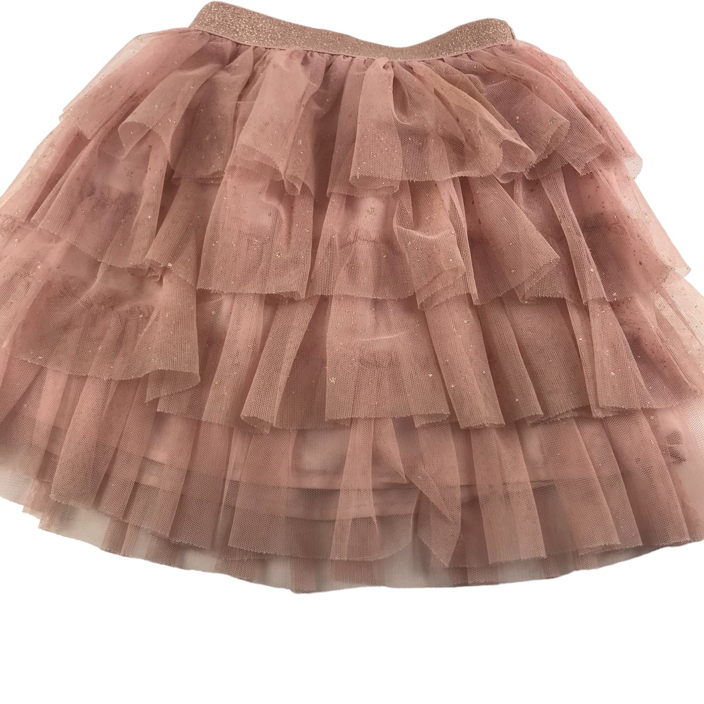 Primark Skirt Age 6 Pink Mesh Tulle Layered Sparkly Dots and Stars